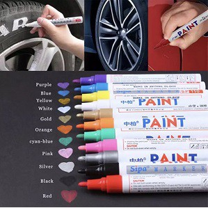 ภาพหน้าปกสินค้าปากกาเขียนยางรถยนต์ รถมอเตอร์ไซค์ เขียนป้ายทะเบียน กันน้ำ ติดทนทาน มีให้เลือก 12 สี   ส่งจากไทย