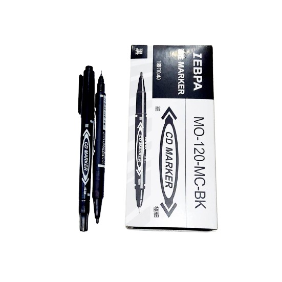 ปากกา-marker-ปากกา-2-หัว-ปากกาเขียนซอง-ปากกาเขียนแผ่น-cd-ปากกากันน้ำ-มี-2-หัว-ปากกาเขียนซองพลาสติก