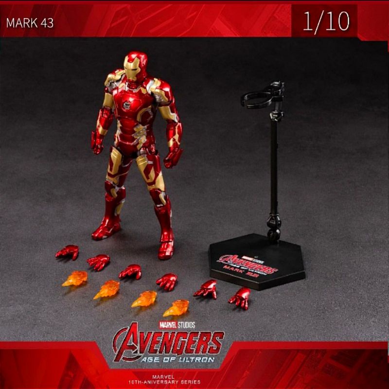 โมเดล-iron-man-mark-xviii-งานแท้ลิขสิทธิ์-zd-toys-สูงประมาณ-19-cm-ขยับเปลี่ยนมือ-action-ต่างๆได้-สีเมทัลลิค-สวยสุดยอ