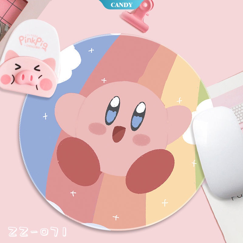sanrio-kawaii-แผ่นรองเมาส์-หนัง-pu-ลายการ์ตูน-star-kirby-ขนาด-22-ซม-สําหรับเล่นเกมคอมพิวเตอร์-สํานักงาน-can