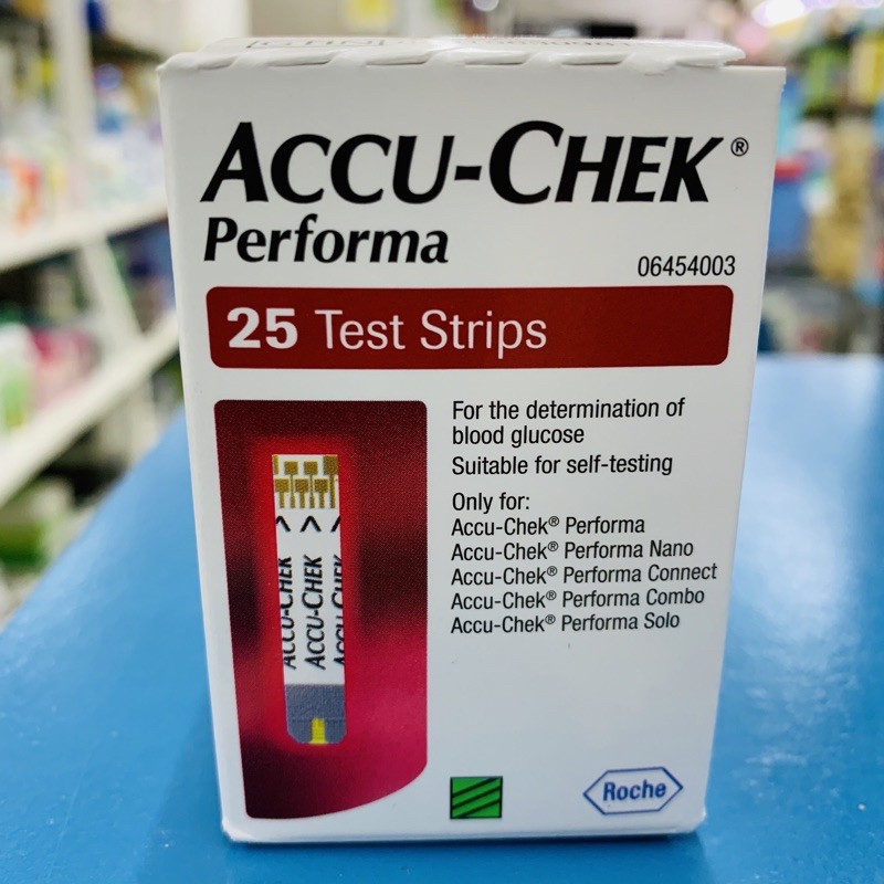 แผ่นตรวจน้ำตาล-accu-chek-performa-25-ชิ้น-test-strips