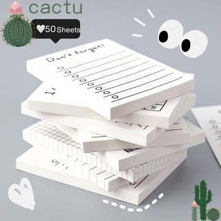 Cactu กระดาษโน้ตมีกาว สําหรับตกแต่งสมุดไดอารี่ ออฟฟิศ 50 แผ่น