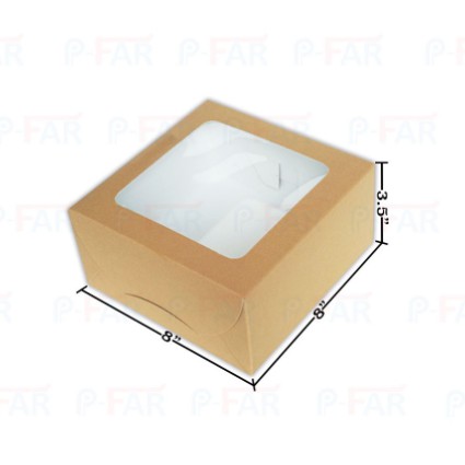 กล่องเค้ก-1-ปอนด์-หลังขาว-ขนาด-8x8x3-5-นิ้ว-50-ใบ-we004-inh109