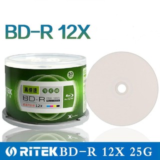 ภาพหน้าปกสินค้าRITEK BD-R 12-speed ultra-high-speed 25GB. Blu-ray printable barreled 50 discs. ของแท้ 100% 🛬🛬🛬จัดส่งในไทย🛬🛬🛬 ที่เกี่ยวข้อง