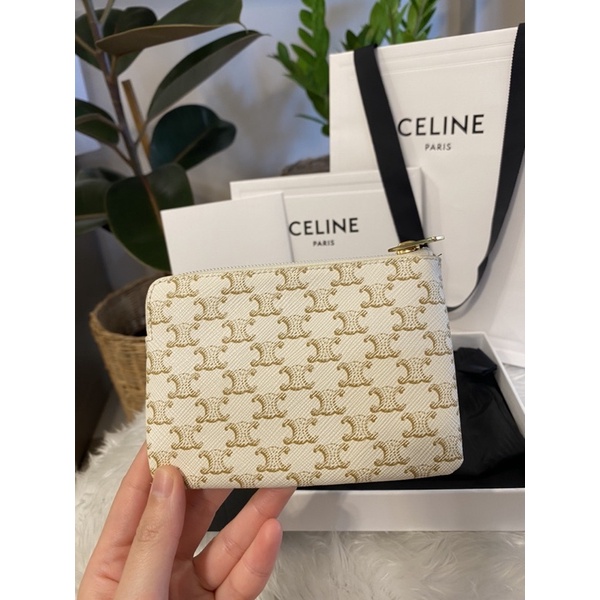 Shop CELINE Triomphe Canvas 2020-21FW Coin Purse In Triomphe