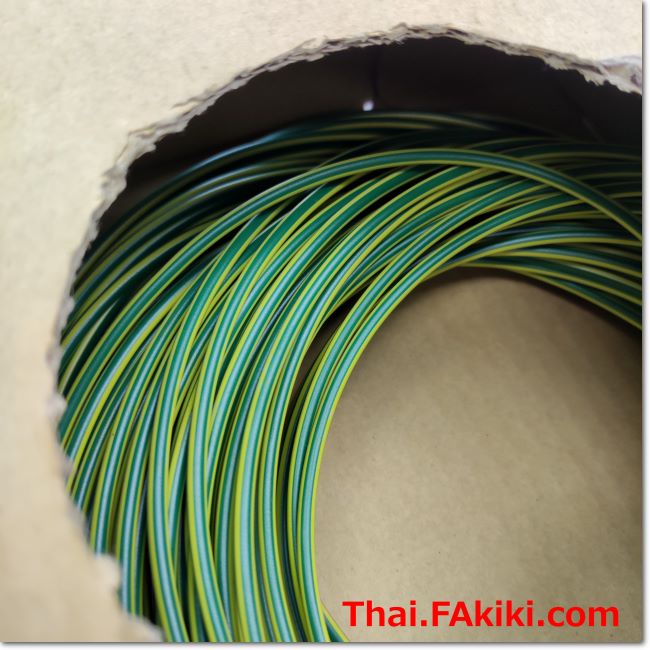 kiv-ay-lf-2-0sq-37-0-26-green-yellow-taiyo-cable-สายไฟญี่ปุ่น-สเปค-1-pack-1-375kg-taiyo