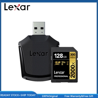 Lexar Professional SD Card 300MB/s SDHC 2000x 32GB Memory Card 64GB 128GB For 4K Digital SLR Camera