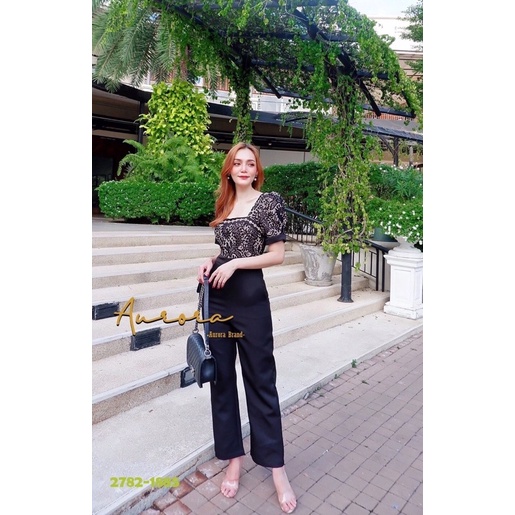 จั้มสูทแบบหรู-ชุดหรูดูแพง-ชุดทำงาน-ชุดไปงานสีดำ-ชุดไปงาน-2782-งานป้าย-aurora