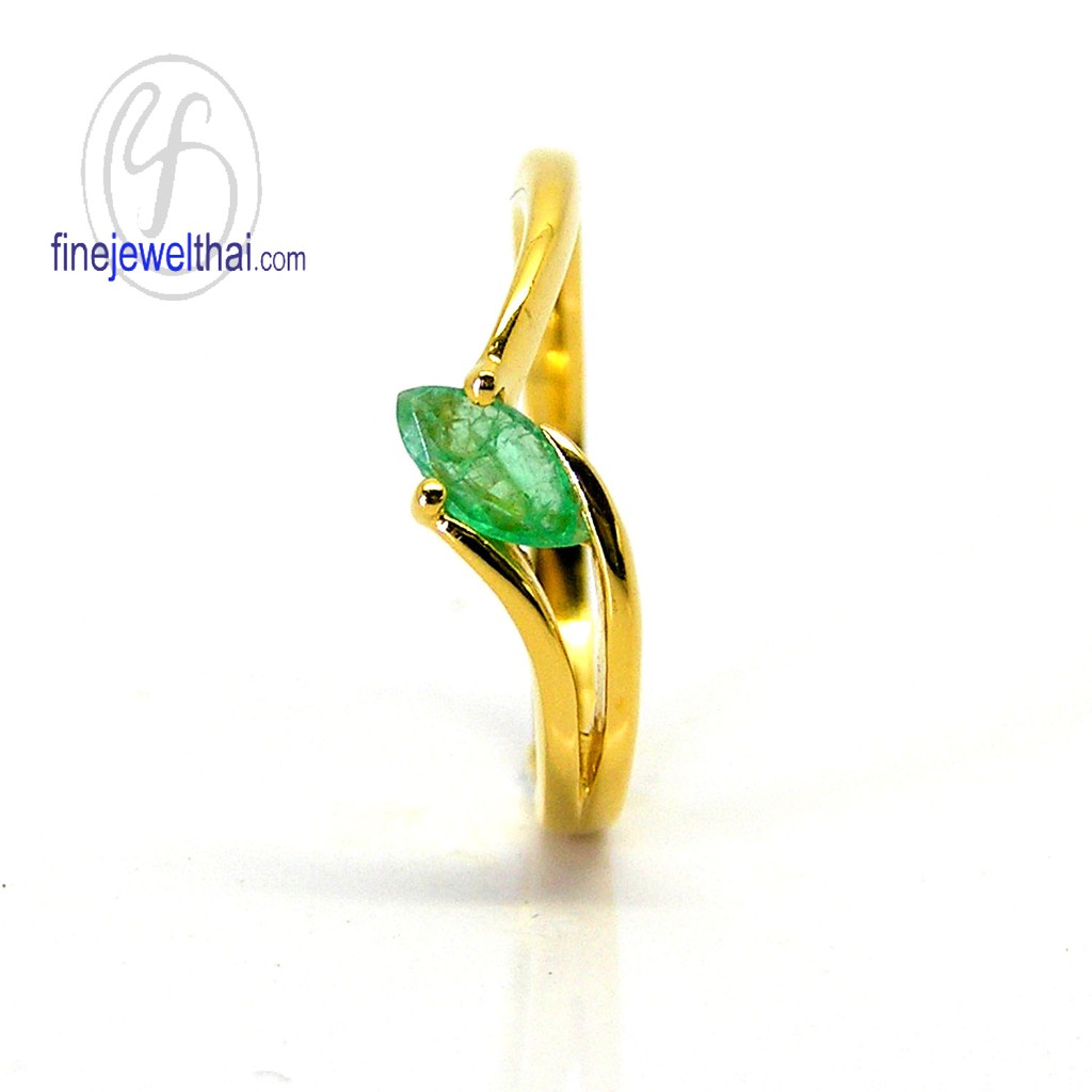 finejewelthai-แหวนมรกต-พลอยแท้-พลอยราศี-พลอยมรกต-พลอยประจำเดือนเกิดพฤษภาคม-emerald-silver-r1100em-g