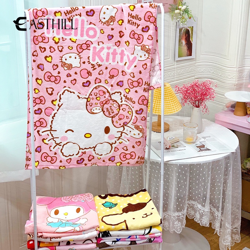 easthill-kawaii-sanrio-ผ้าขนหนู-ผ้าฝ้าย-ลายการ์ตูนคิตตี้-คิตตี้-น่ารัก-ดูดซับน้ําได้ดี-สําหรับเด็กผู้หญิง