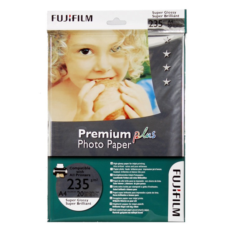 ภาพหน้าปกสินค้ากระดาษโฟโต้ โกดัก ฟูจิ ผิวมัน A4 235 แกรม แพค 20 แผ่น Kodak Fuji Photo Inkjet Glossy Paper A4 235g/m2 20 sheets