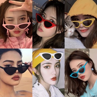 สินค้า Feng Fan Sunglasses New Retro Triangle Cat Eye European and American Trend Ladies Small Frame Sunglasses Round Face Long Face