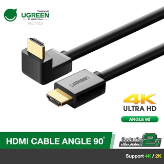 ภาพหน้าปกสินค้าUGREEN รุ่น HD103 HDMI Cable Right Angle 90 Degree รองรับความละเอียดสูงสุด 4K ที่เกี่ยวข้อง