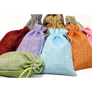 สินค้า 🍍🍍 PK 🍍🍍ถุงหูรูดกระสอบ ถุงผ้าหูรูด ถุงหูรูด  ถุงผ้ากระสอบหลากสี หลากขนาด ถุงใส่เครื่องประดับ ของชำร่วย