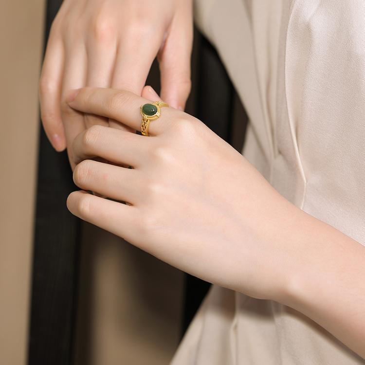 ภาพสินค้าPANAOBEN แหวน ใหม่เงิน 925 แหวน Original Natural Jasper Oval Ring Light หรูหรา Hollowing Process Golden Noble สไตล์จีน Retro ผู้หญิงยี่ห้อ Jewelrymen แหวนแฟชั่นเกาหลีอุปกรณ์เสริมแหวนคู่ Vintage เงินสเตอร์ลิง 925 แหวนเงินสำหรับผู้หญิง Charm จากร้าน panaoben.th บน Shopee ภาพที่ 5