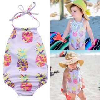 BIH-ชุดว่ายน้ำเด็กแรกเกิดสำหรับเด็กชุดว่ายน้ำชุดว่ายน้ำบิกินี่ Bathing Purple Piece One Pieces Swimsuit 0-24M