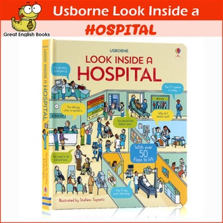 พร้อมส่ง บอร์ดบุ๊ค Usborne Look Inside A Hospital Board book