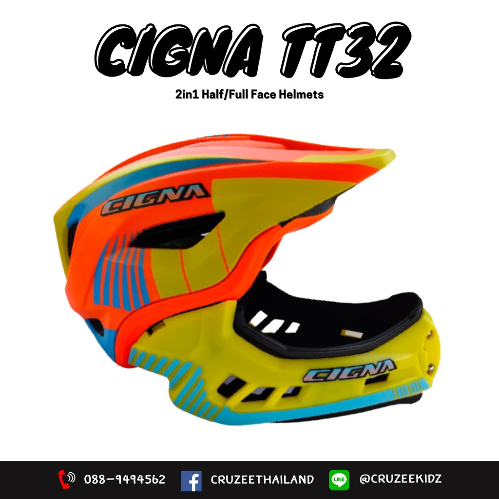 หมวกกันกระเเทก-ซิกน่า-เต็มใบแบบถอดได้-new-fullface-helmet-tt-32-orange