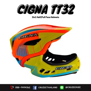 หมวกกันกระเเทก ซิกน่า เต็มใบแบบถอดได้ NEW-FullFace Helmet TT-32 Orange