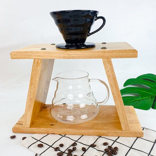 (3 ชิ้น/สีดำ) ชุดดริปกาแฟ ชุดชงกาแฟ 3 ชิ้น ฐานไม้ดริปกาแฟ + ถ้วยดริปกาแฟเซรามิก + เหยือกแก้ว โถแก้วดริปกาแฟ COFFEE POT
