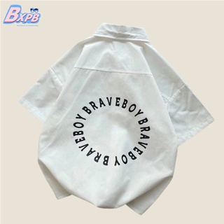 [BXPB] เสื้อเชิ้ตแขนสั้นลําลอง ผ้าฝ้ายแท้ ทรงหลวม พิมพ์ลาย สวมใส่สบาย แฟชั่นสําหรับเด็กผู้ชาย อายุ 3-15 ปี