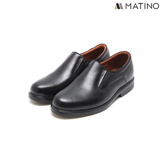 สินค้า MATINO SHOES รองเท้าชายคัทชูหนังแท้ รุ่น TS 1006 - BLACK