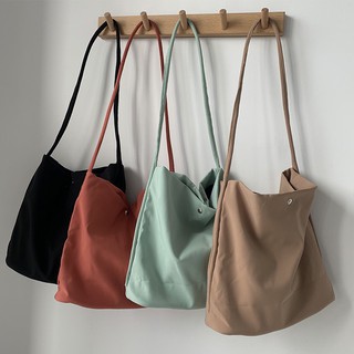 สินค้า ถูกที่สุด!! กระเป๋าผ้าไนล่อน Minimalist tote 4 สี T002