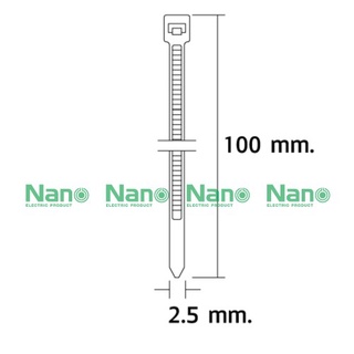 เคเบิ้ลไทร์ Cable tie สีขาว 150x3.6mm 100x2.5mm (100 ชิ้น  / ถุง) สายรัด 100 ชิ้น