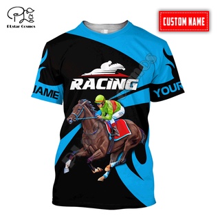 ใหม่ เสื้อยืดแขนสั้น พิมพ์ลายม้า แฟชั่นฮาราจูกุ สไตล์สตรีท สําหรับผู้ชาย และผู้หญิง 2021