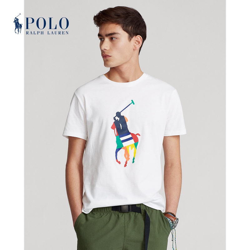 ralph-lauren-ralph-lauren-เสื้อยืดลําลองสําหรับผู้ชายแขนสั้นคอกลมพิมพ์ลาย