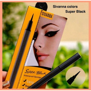 Sivanna Super Black Sponge Liner EP030 (Black) ซีเวียน่า อายไลเนอร์หัวเมจิก สิวันนาอายไลเนอร์ หัวปากกา อายไลเนอร์กันน้ำ