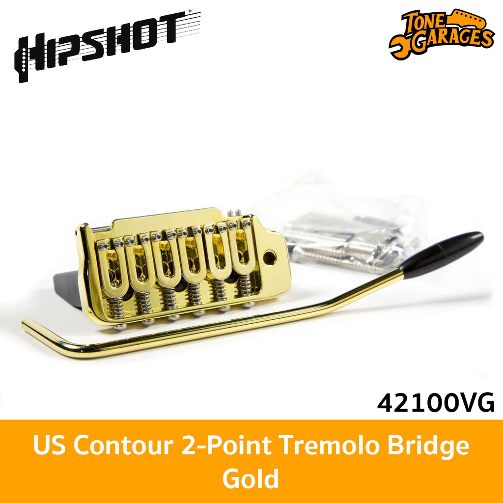 Hipshot US Contour 2-Point Tremolo Bridge ชุดคันโยก เสา  แซดเดิลโค้ง(10.5mm) สี Gold Shopee Thailand