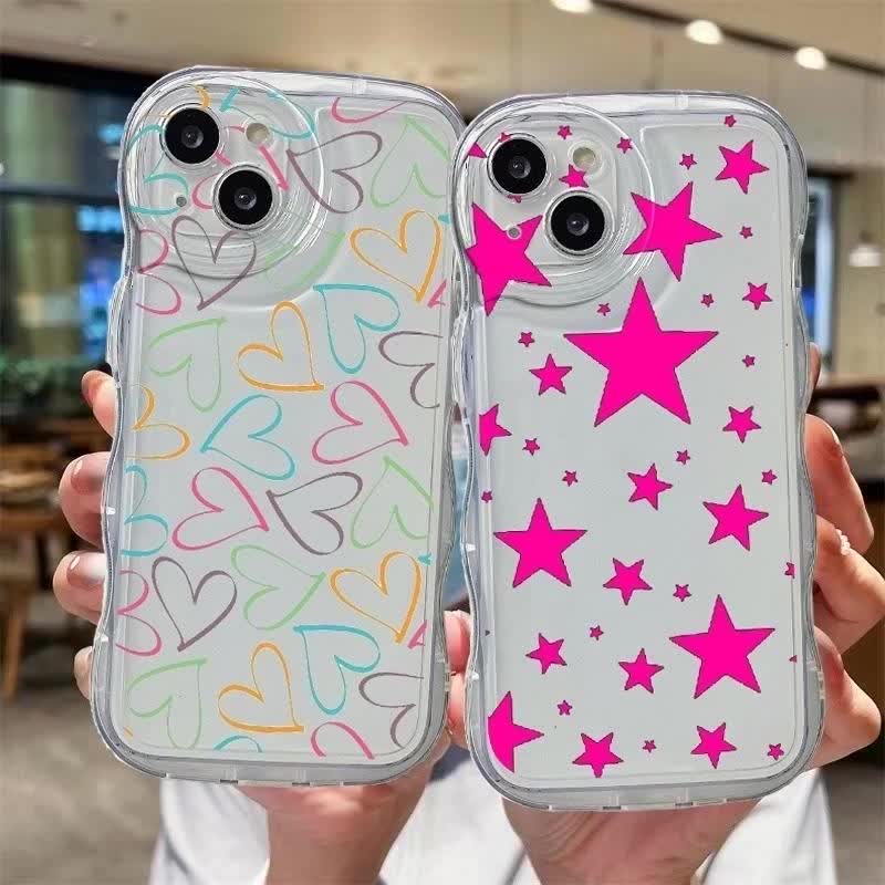 เคสโทรศัพท์มือถือใส-ลายหัวใจ-และดาว-สําหรับ-iphone-14-13-12-11-pro-max-14plus-x-xs-xr-xsmax-7-8-se2020-7plus-8plus-dcq