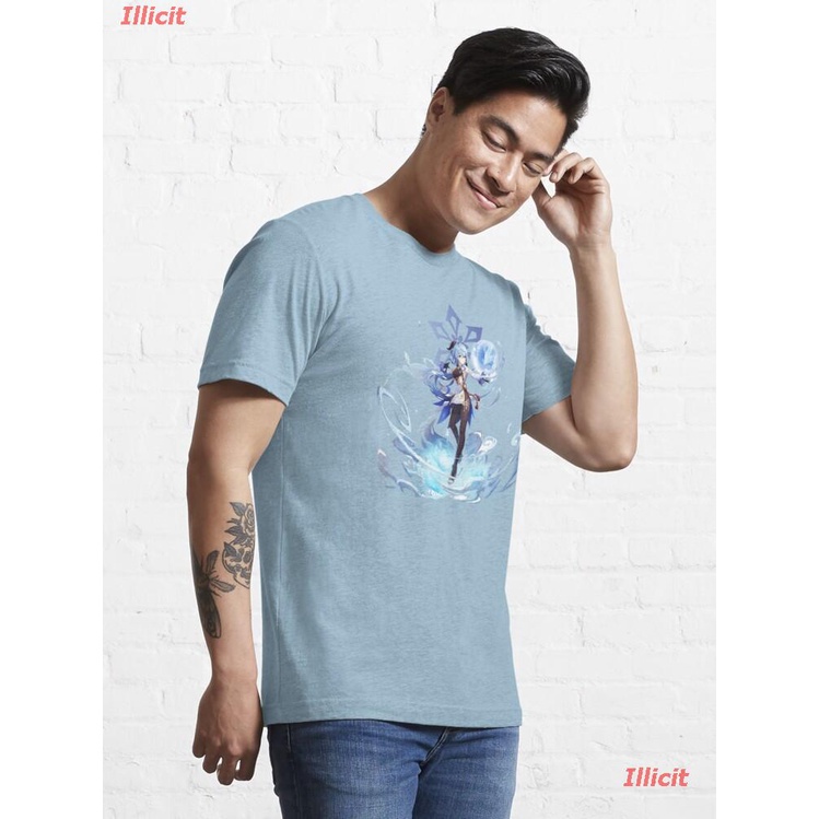 illicit-เสื้อยืดกีฬา-genshin-impact-ganyu-essential-t-shirt-mens-womens-t-shirts