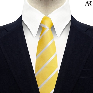 ANGELINO RUFOLO Necktie(NTM-ทาง095) เนคไทผ้าไหมทออิตาลี่คุณภาพเยี่ยม ดีไซน์ Smart Stripe  สีเหลือง/เทา/เลือด/กรมท่า/ฟ้า