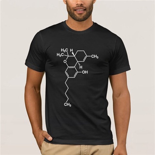 เสื้อยืดผ้าฝ้ายพิมพ์ลายขายดี เสื้อยืดคอกลม แขนสั้น ลายโมเลกุล thc drocannabinol สีขาว สีดํา สําหรับผู้ชาย