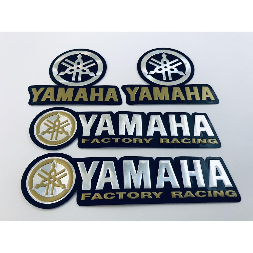 ภาพหน้าปกสินค้าสติ๊กเกอร์ Yamaha Sticker สติกเกอร์ สีทอง แต่งรถ ติดรถ โลโก้ Logo 3D ตัวนูน มอเตอร์ไซค์ ยามาฮ่า Fino mslaz yzf r1 r6 r15 จากร้าน jdm_stickers บน Shopee