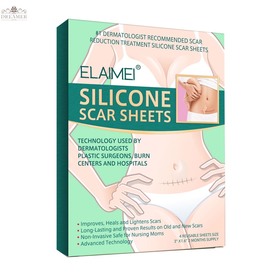 dreamer-elaimei-4pcs-box-silicone-gel-strips-patch-silicone-scar-sheets-reusable-silicone-scar-removal-patch