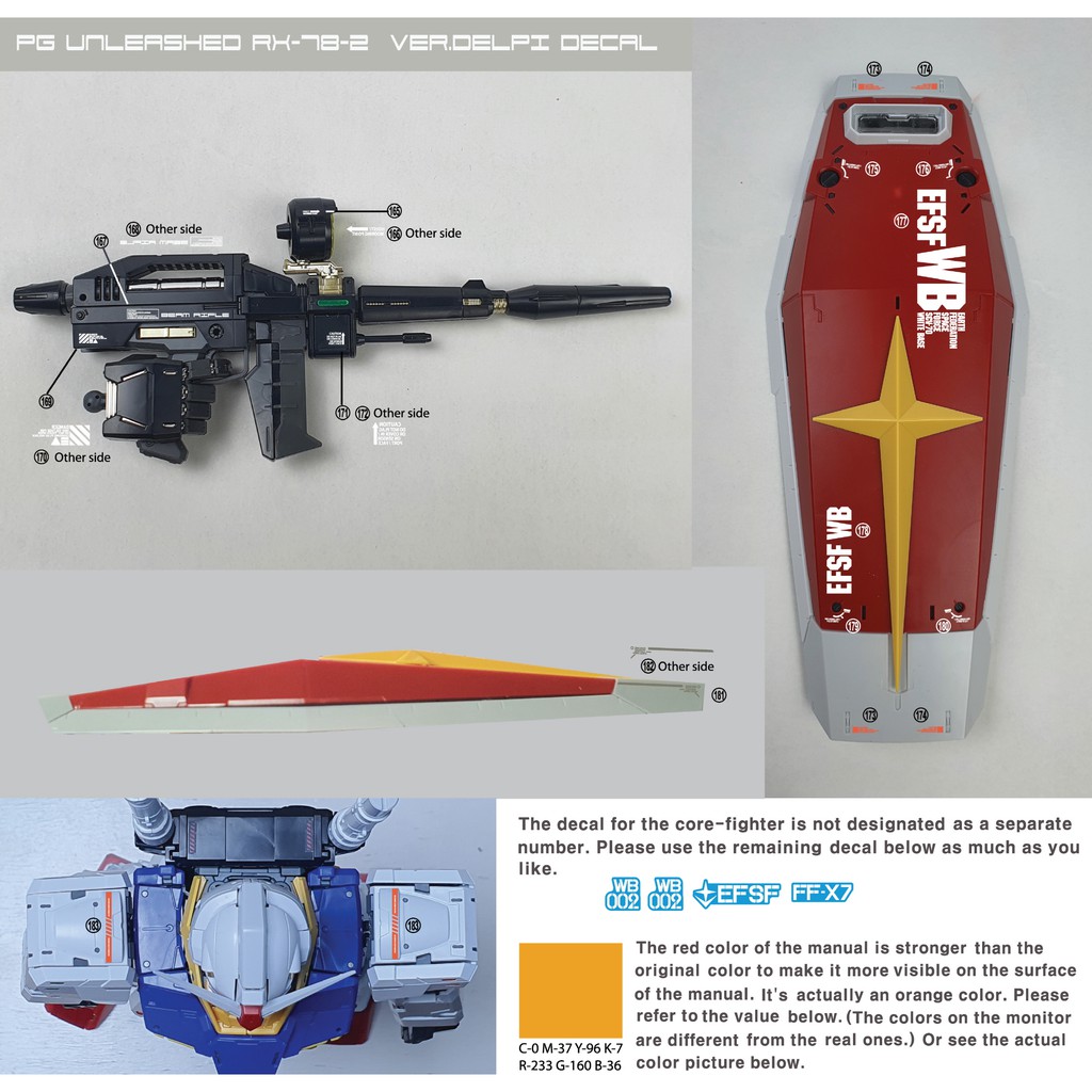 ดีคอลน้ำ [DELPI] 245 PG 1/60 PGU UNLEASHED RX 78-2 1/60 WATER