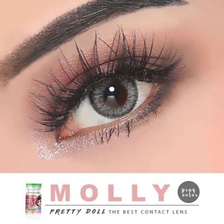 Molly Gray (1) สีเทา มินิ เทา ขอบฟุ้ง ลายน่ารัก Pretty Doll Contact Lens Mini คอนแทคเลนส์ ค่าสายตา สายตาสั้น แฟชั่น