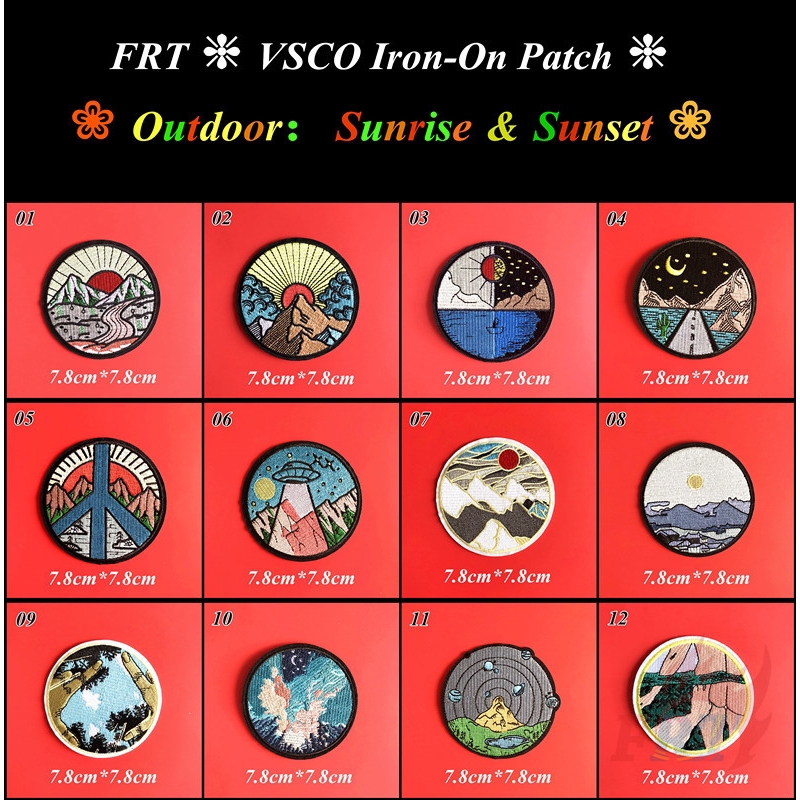 ภาพสินค้าVSCO - OutdoorSunrise & Sunset Iron-on Patch  1Pc DIY Sew on Iron on Badges Patches จากร้าน frt_best.th บน Shopee ภาพที่ 1