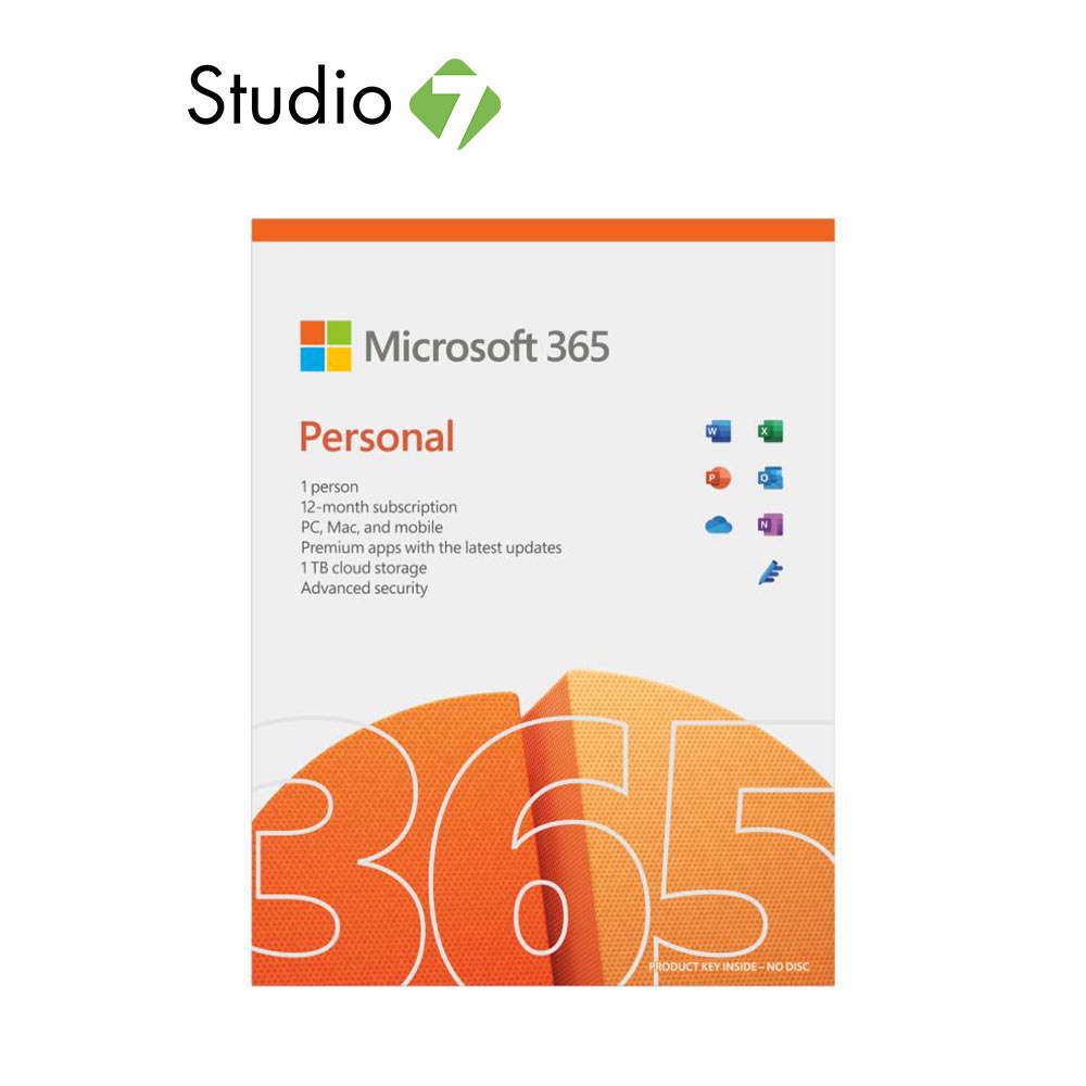 ราคาและรีวิวMicrosoft 365 Personal English APAC EM (QQ2-01398) ซอฟต์แวร์ออฟฟิศ by Studio7