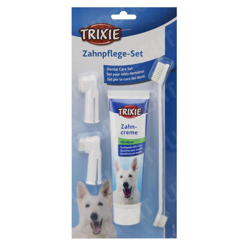 Trixie Dental Care Set Toothpaste with Beef Flavor & Toothbrush for Dog