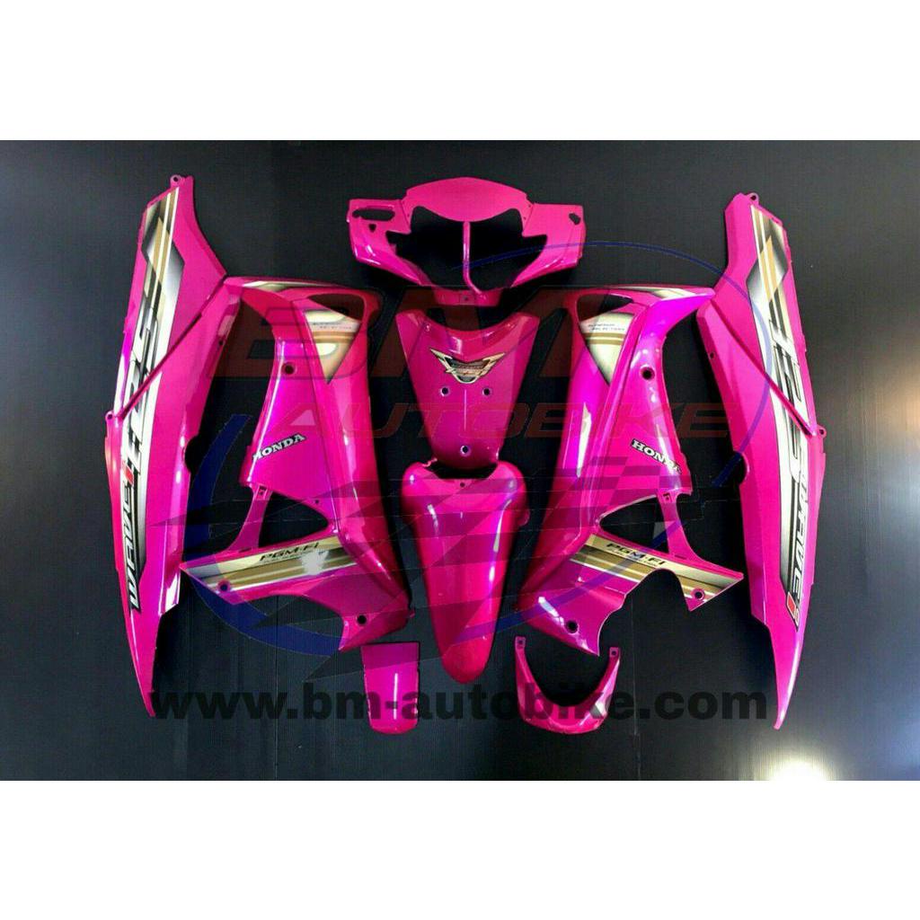 ชุดสี-wave-125i-2005-สีชมพู-13-ชิ้น-ไฟเลี้ยวบังลม-เฟรมรถ-กรอบรถ-แฟริ่ง-honda-เวฟ125i-2005