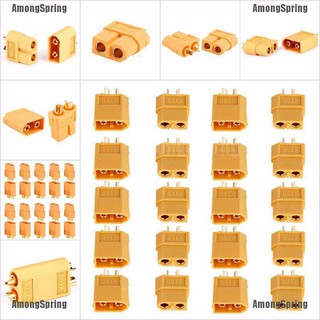 Amongspring ปลั๊กเชื่อมต่อ XT 60 Male Female สําหรับ RC Lipo 1 5 10 คู่