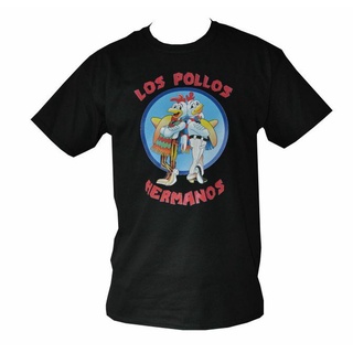 ราคาต่ำสุด!! เสื้อยืดผ้าฝ้าย พิมพ์ลาย Los Pollos Heros Breaking Bad s สีดํา สําหรับผู้ชาย PTY65RE665353S-3XL