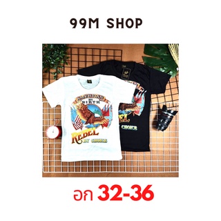 เสื้อยืดคอกลม ผ้าสลาฟ สกรีนลายวินเทจ งานหายาก ฟรีไซส์ 99M