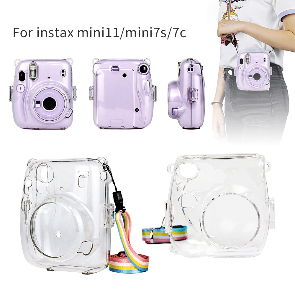 ราคาและรีวิวเคสกล้อง สีใส พร้อมสายสะพายไหล่ สําหรับ fujifilm instax mini 7s 7c 11 Mini8 8+ 9 instax 25 26