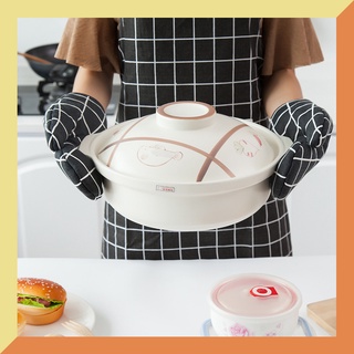 ถุงมือกันความร้อน ถุงมือทำอาหาร ถุงมือกันร้อน ถุงมือไมโครเวฟ ถุงมือเตาอบ ผลิตจากผ้าฝ้ายและผ้าลินิ