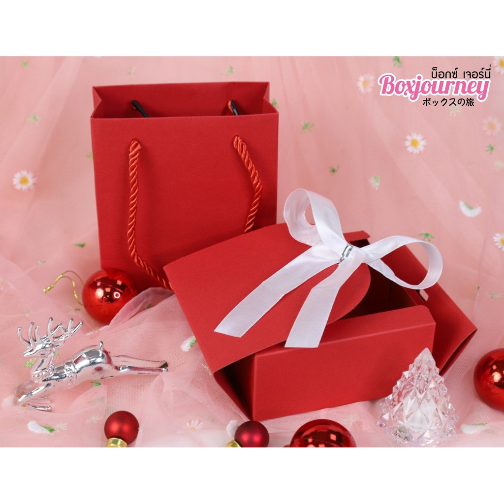 boxjourney-เซ็ท-กล่อง-ถุงของขวัญสีแดง-3-ขนาด-5-ใบ-แพ็ค
